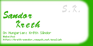 sandor kreth business card